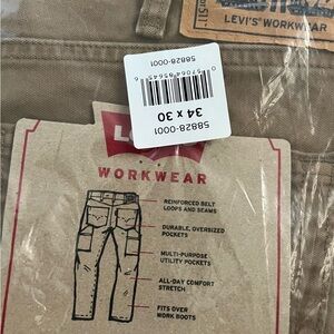NWT Levi's Workwear 511 Slim Fit Utility Men's Jeans Brown Canvas 34x30